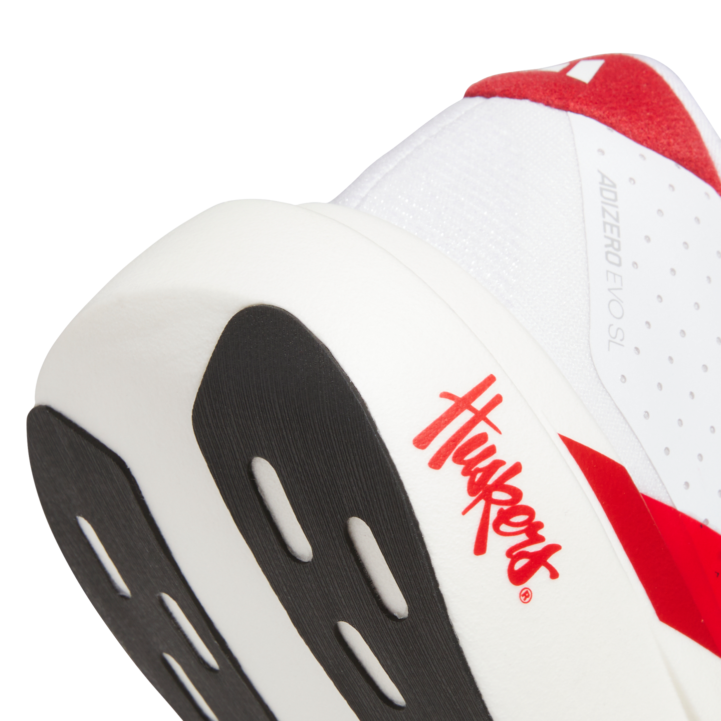 adidas Nebraska Cornhuskers Adizero Evo SL Running Shoes | Cloud White / Team Power Red / Core Black | Men's