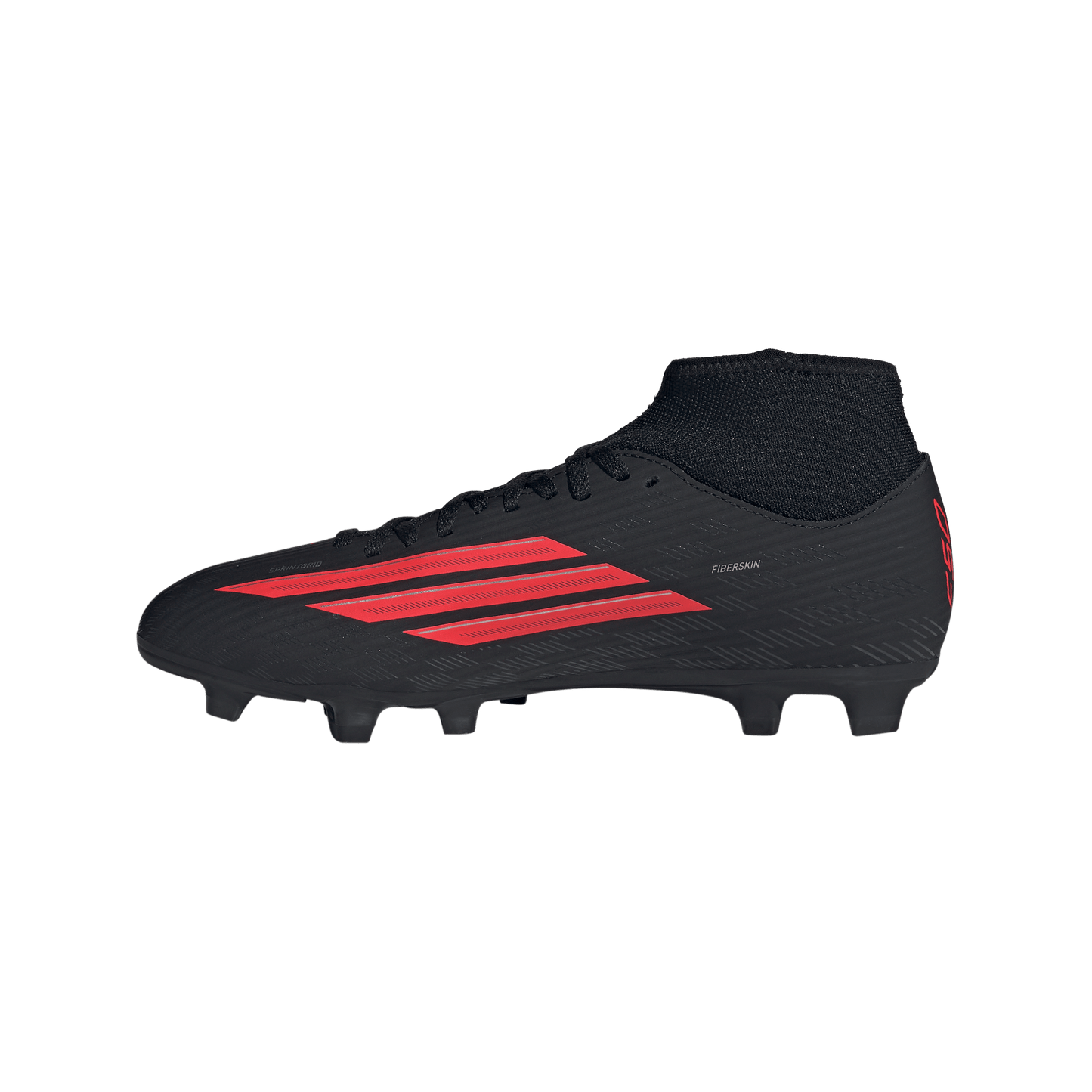 adidas F50 CLUB Mid Cut Firm Ground / Multi Ground Soccer Cleats | Core Black / Lucid Red | Men's