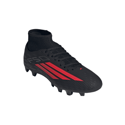 adidas F50 CLUB Mid Cut Firm Ground / Multi Ground Soccer Cleats | Core Black / Lucid Red | Men's