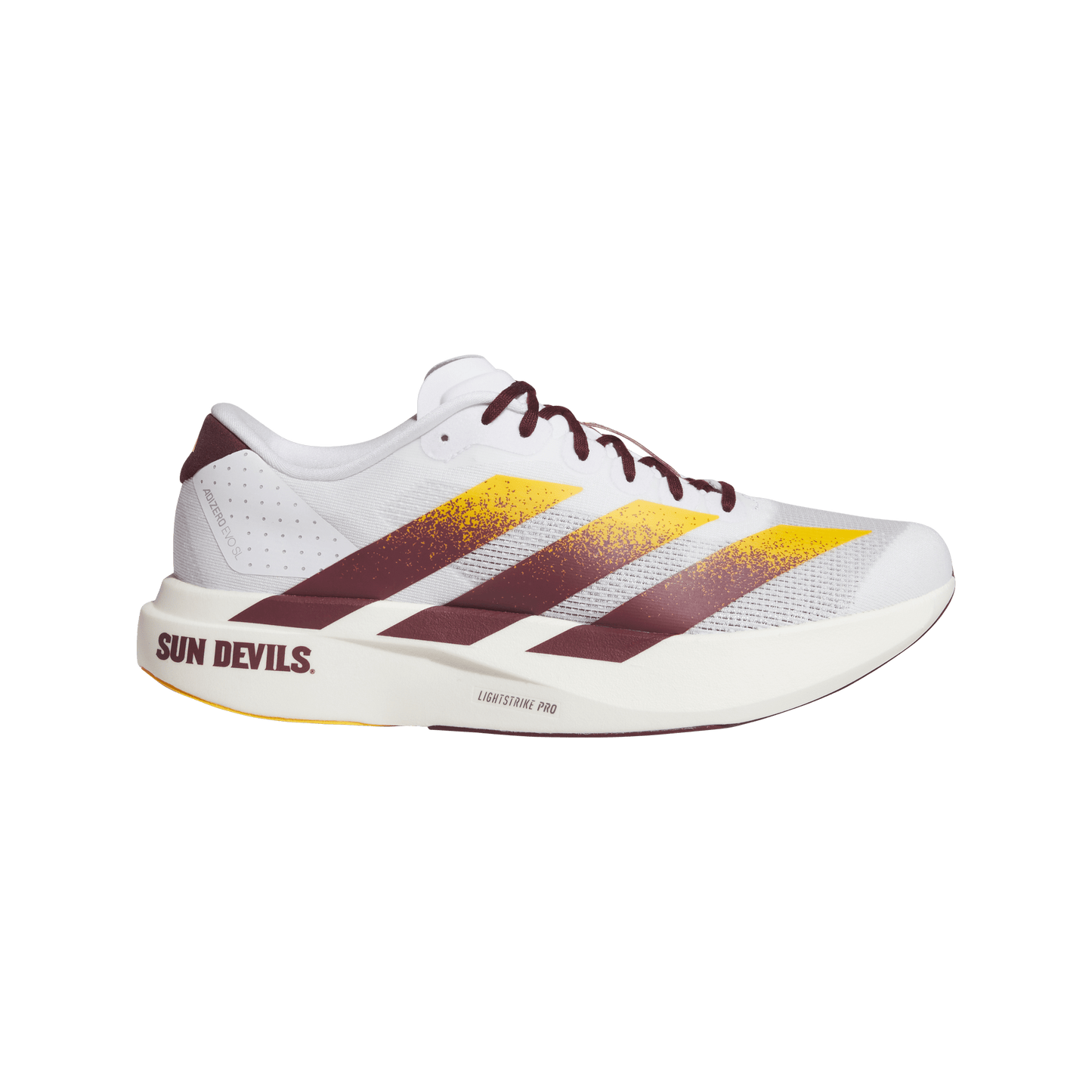 adidas Arizona ST Sun Devils Adizero Evo SL Running Shoes | Cloud White / Team Maroon / Team College Gold | Men's