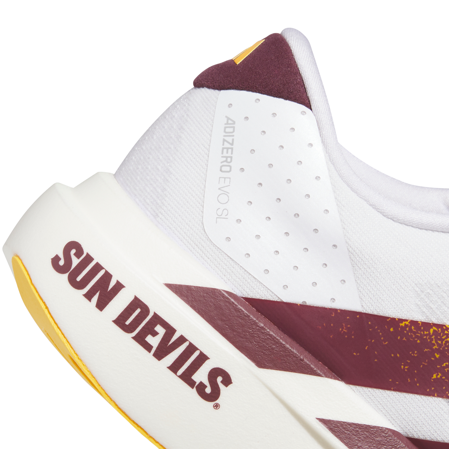 adidas Arizona ST Sun Devils Adizero Evo SL Running Shoes | Cloud White / Team Maroon / Team College Gold | Men's