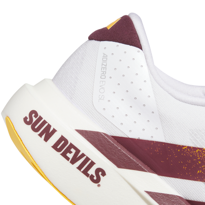 adidas Arizona ST Sun Devils Adizero Evo SL Running Shoes | Cloud White / Team Maroon / Team College Gold | Men's
