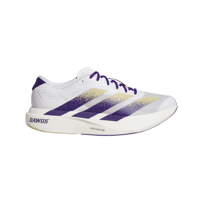 adidas University of Washington Adizero Evo SL Running Shoes | Cloud White / Team College Purple / Team Sand | Men's