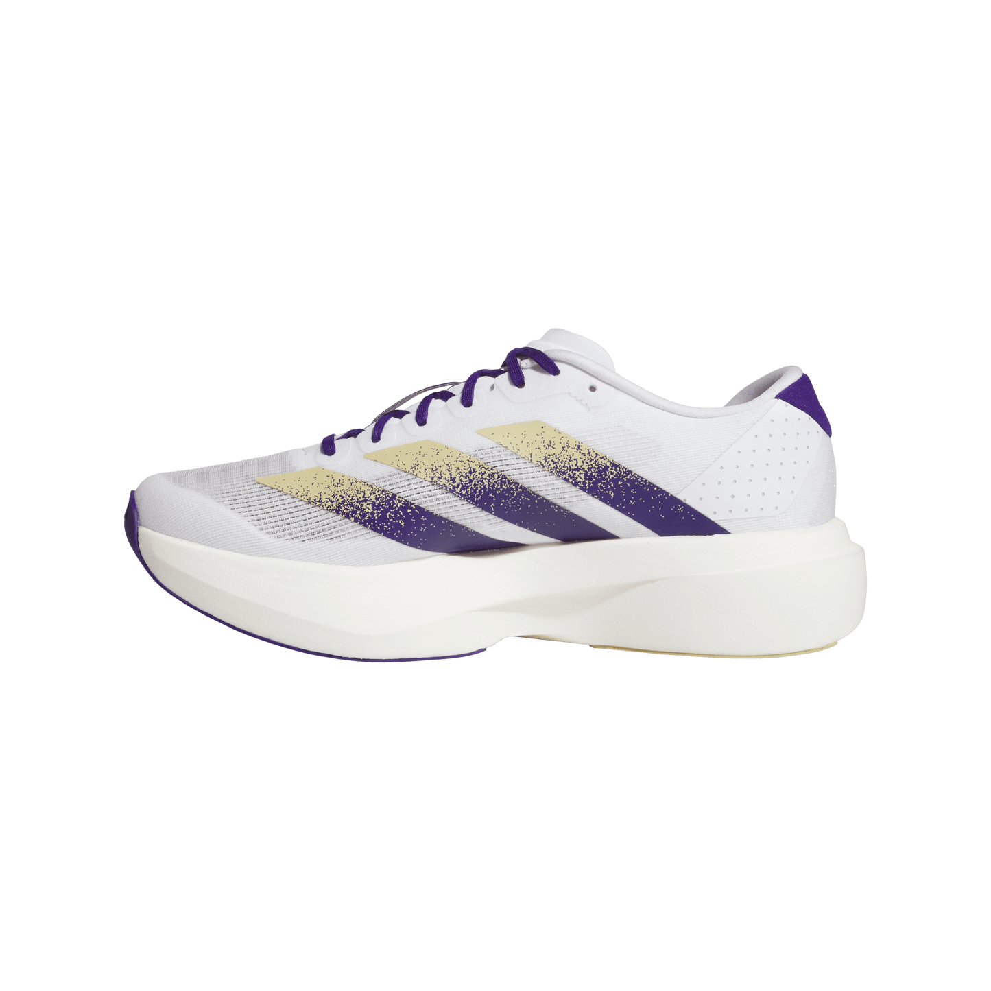adidas University of Washington Adizero Evo SL Running Shoes | Cloud White / Team College Purple / Team Sand | Men's