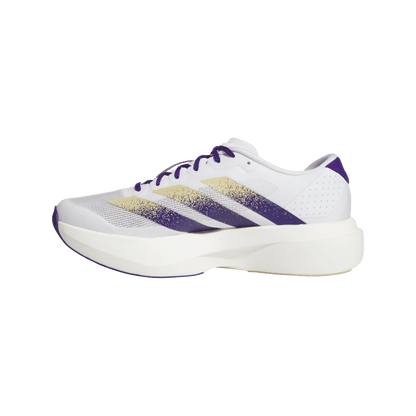 adidas University of Washington Adizero Evo SL Running Shoes | Cloud White / Team College Purple / Team Sand | Men's