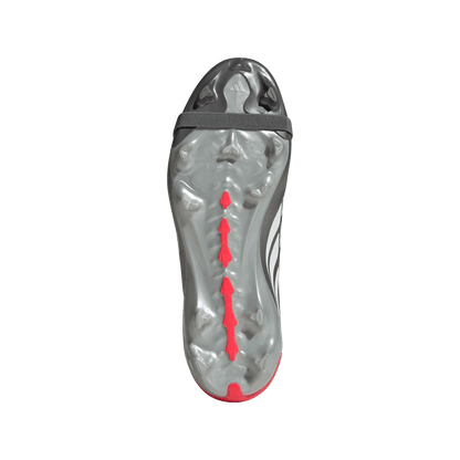 adidas Predator League Fold-Over Tongue Firm Ground Soccer Cleats | Iron Metallic / Zero Metalic / Lucid Red | Kid's