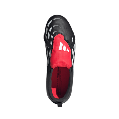 adidas Predator Club Fold-Over Tongue Elastic Laces Firm Ground/Multi Ground Football Boots | Core Black / Cloud White / Lucid Red | Kid's