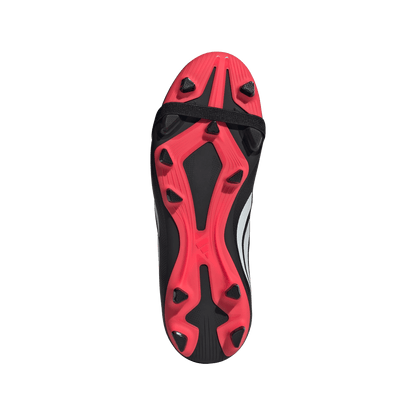 adidas Predator Club Fold-Over Tongue Elastic Laces Firm Ground/Multi Ground Football Boots | Core Black / Cloud White / Lucid Red | Kid's