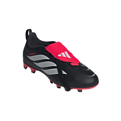 adidas Predator Club Fold-Over Tongue Elastic Laces Firm Ground/Multi Ground Football Boots | Core Black / Cloud White / Lucid Red | Kid's