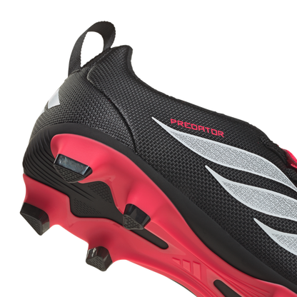 adidas Predator Club Fold-Over Tongue Elastic Laces Firm Ground/Multi Ground Football Boots | Core Black / Cloud White / Lucid Red | Kid's