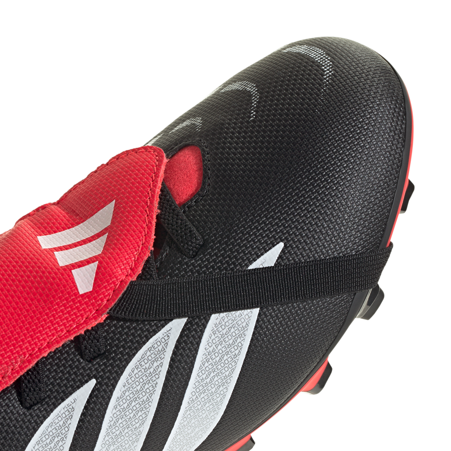 adidas Predator Club Fold-Over Tongue Elastic Laces Firm Ground/Multi Ground Football Boots | Core Black / Cloud White / Lucid Red | Kid's