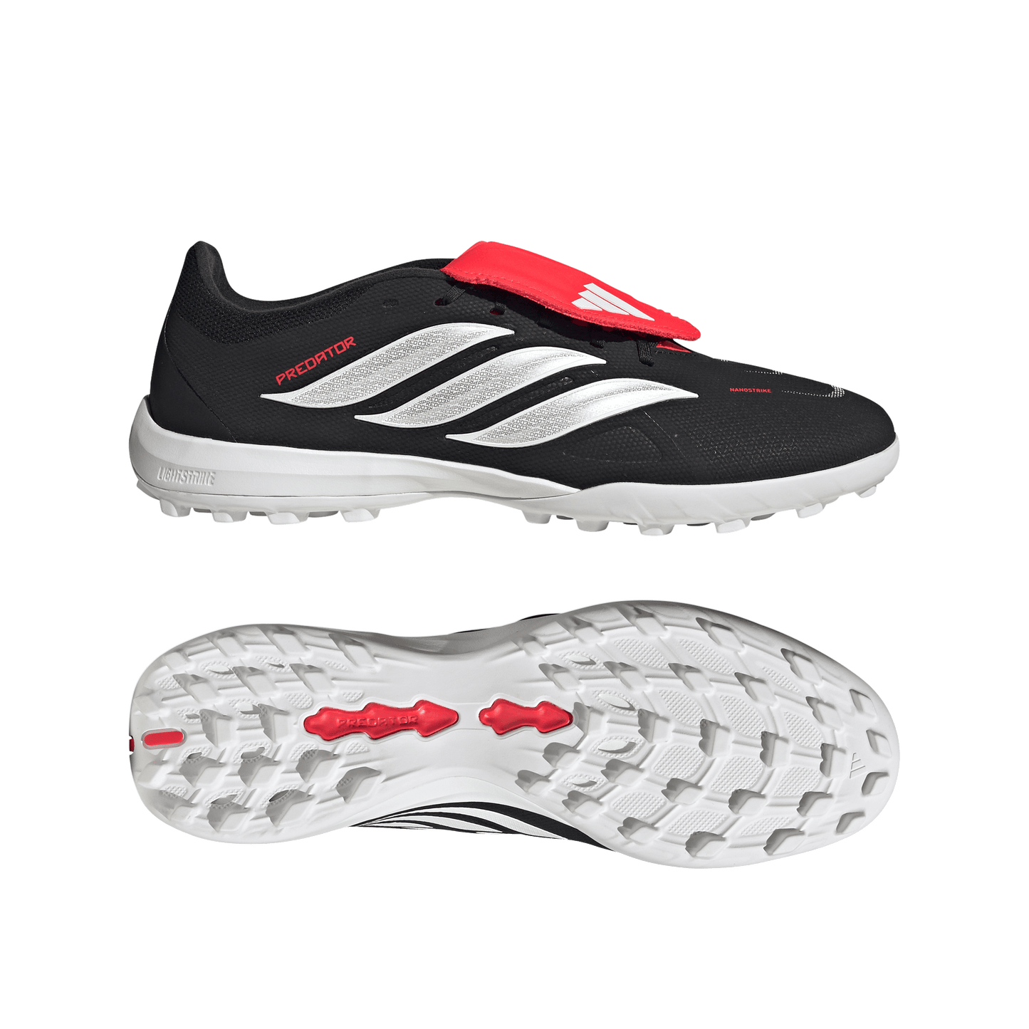 adidas Predator 24 League FT Turf Boots | Core Black / Cloud White / Lucid Red | Men's