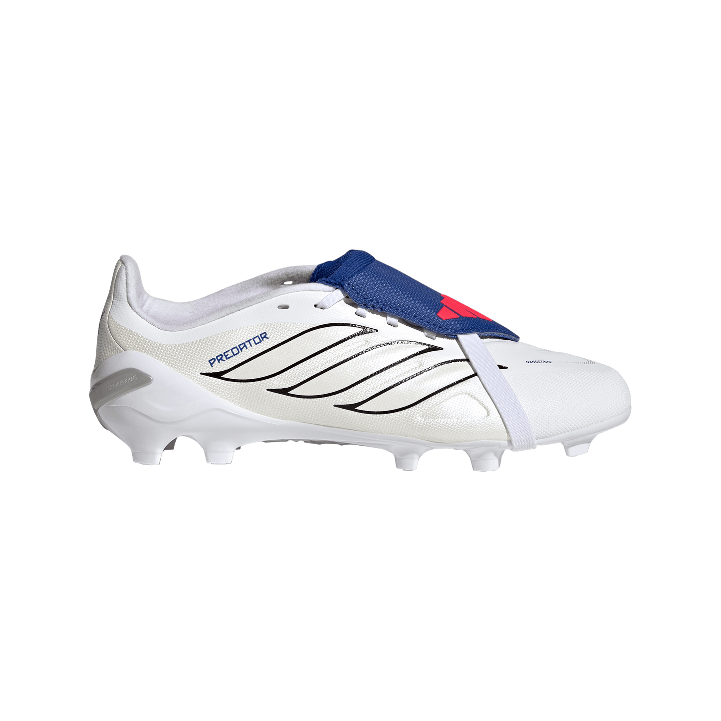 adidas PREDATOR LEAGUE Fold-Over Tongue Firm Ground Soccer Cleats |Cloud White / Zero Metalic / Royal Blue | Kid's