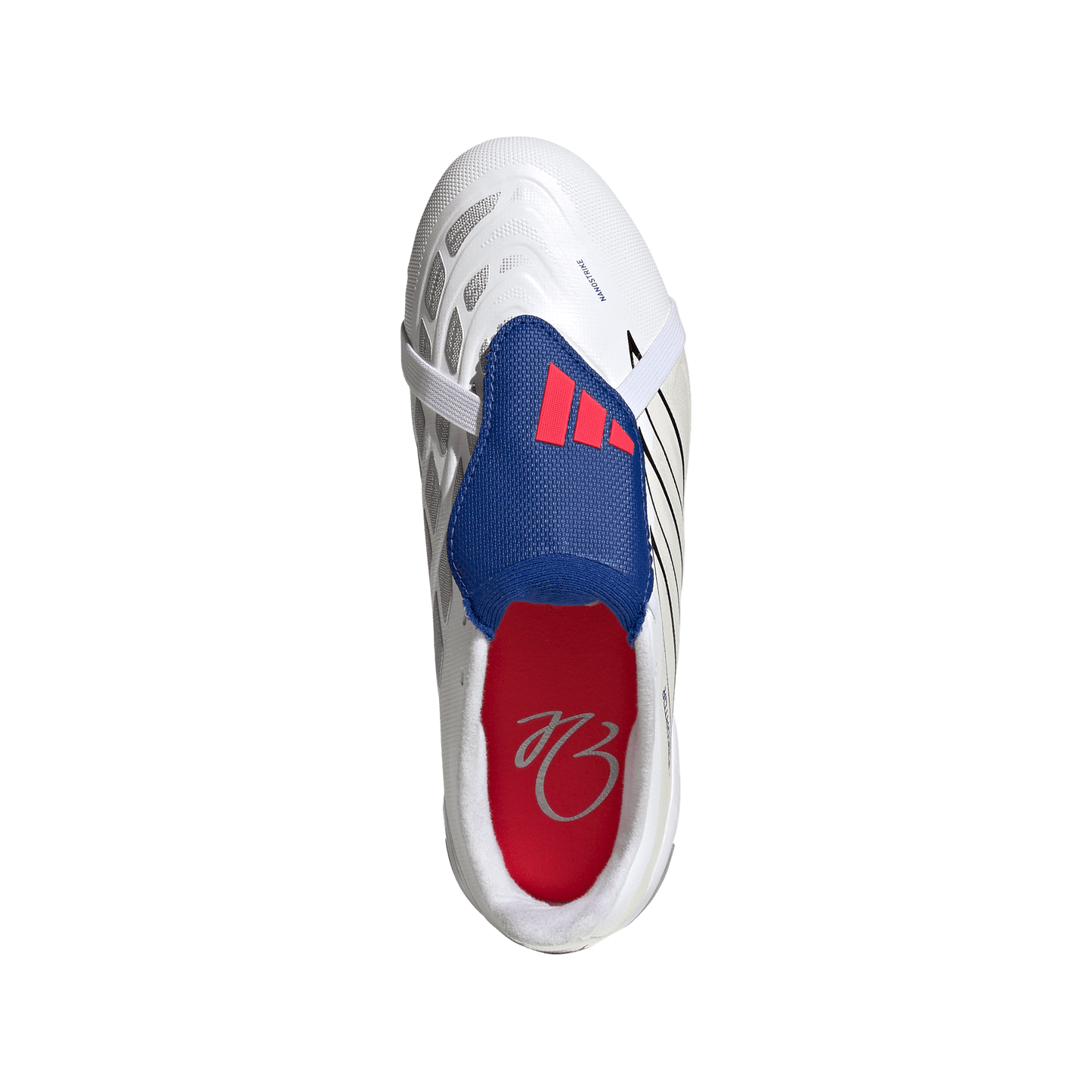 adidas PREDATOR LEAGUE Fold-Over Tongue Firm Ground Soccer Cleats |Cloud White / Zero Metalic / Royal Blue | Kid's