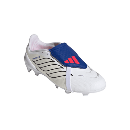 adidas PREDATOR LEAGUE Fold-Over Tongue Firm Ground Soccer Cleats |Cloud White / Zero Metalic / Royal Blue | Kid's