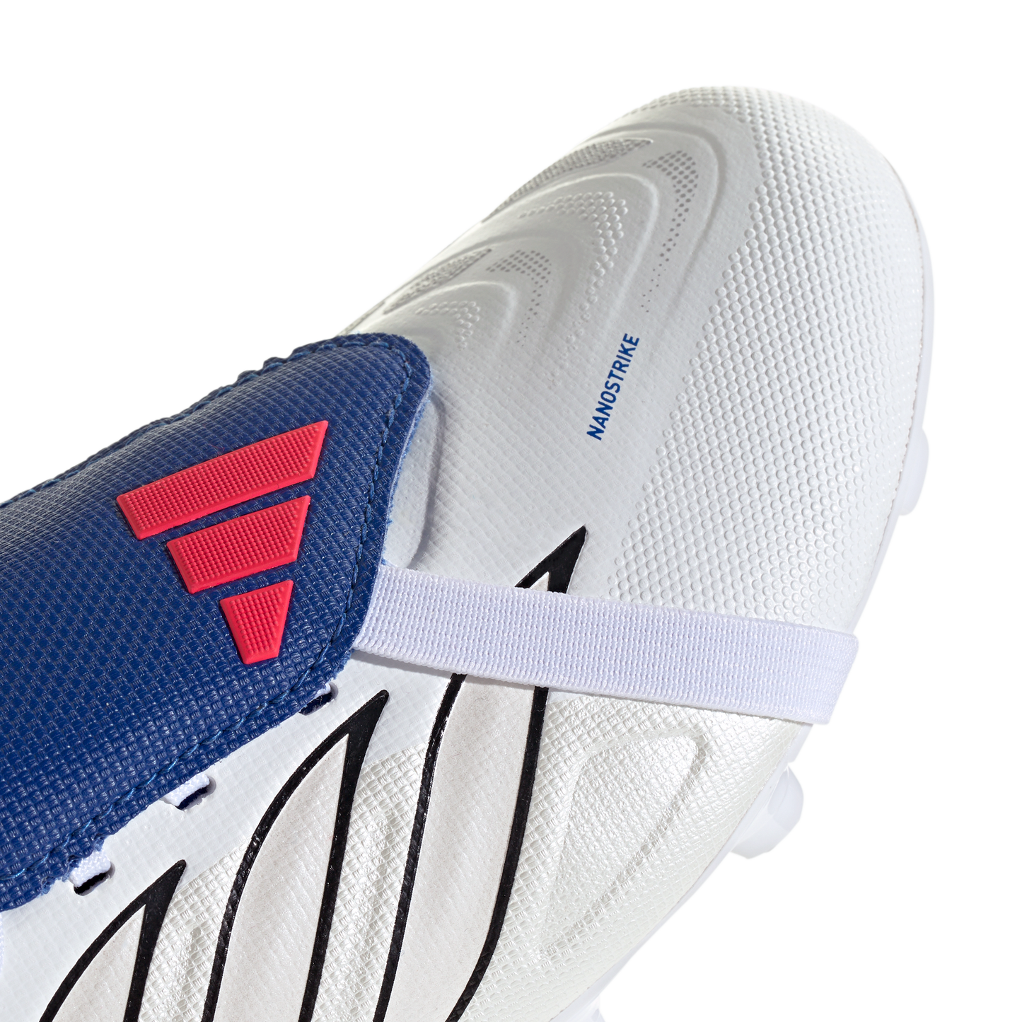 adidas PREDATOR LEAGUE Fold-Over Tongue Firm Ground Soccer Cleats |Cloud White / Zero Metalic / Royal Blue | Kid's