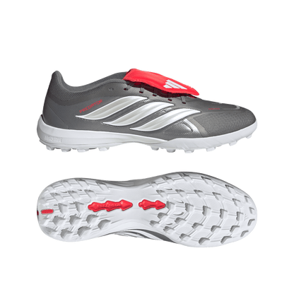 adidas Predator League Fold-Over Tongue Turf Soccer Shoes | Iron Metallic / Zero Metalic / Lucid Red | Men's