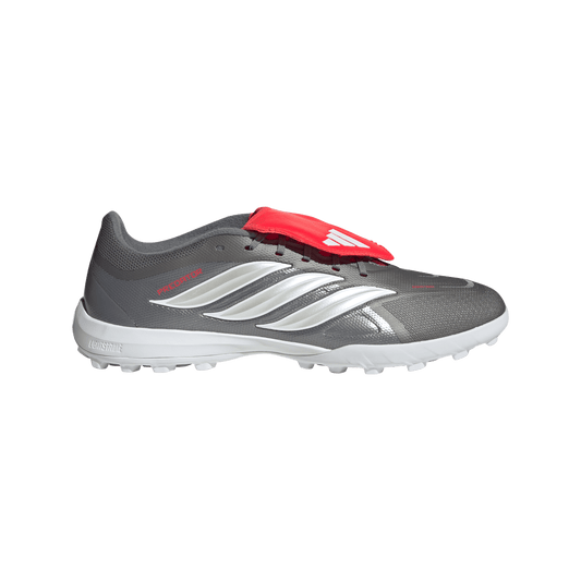 adidas Predator League Fold-Over Tongue Turf Soccer Shoes | Iron Metallic / Zero Metalic / Lucid Red | Men's
