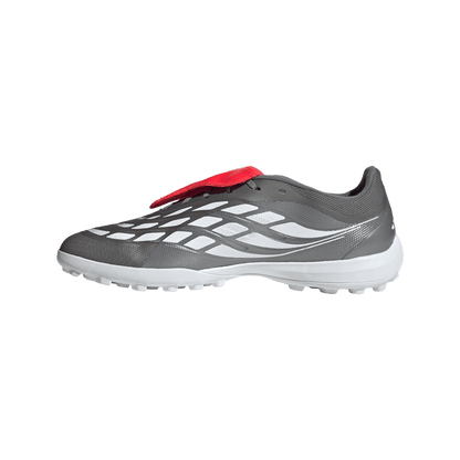 adidas Predator League Fold-Over Tongue Turf Soccer Shoes | Iron Metallic / Zero Metalic / Lucid Red | Men's