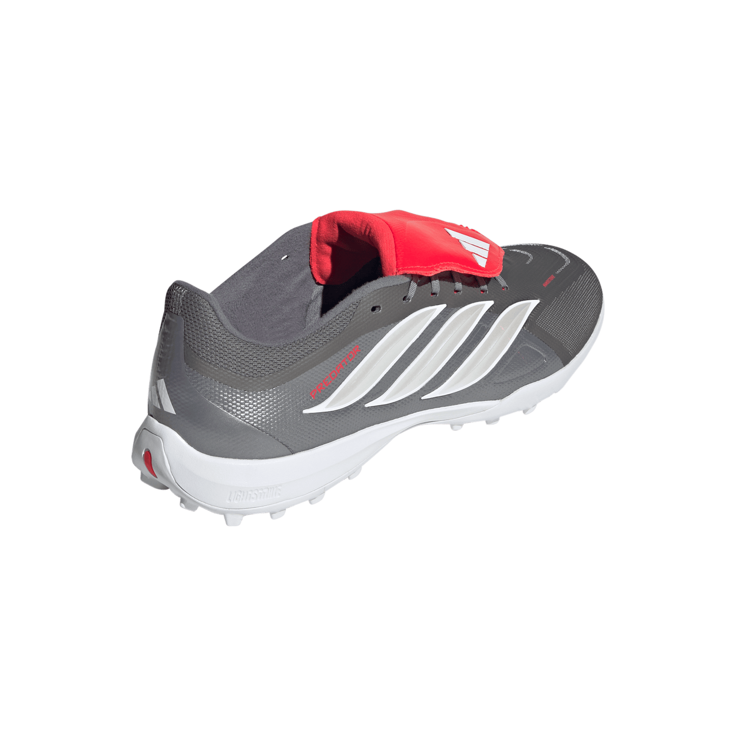 adidas Predator League Fold-Over Tongue Turf Soccer Shoes | Iron Metallic / Zero Metalic / Lucid Red | Men's