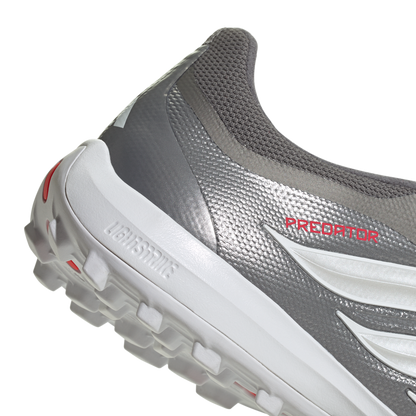 adidas Predator League Fold-Over Tongue Turf Soccer Shoes | Iron Metallic / Zero Metalic / Lucid Red | Men's