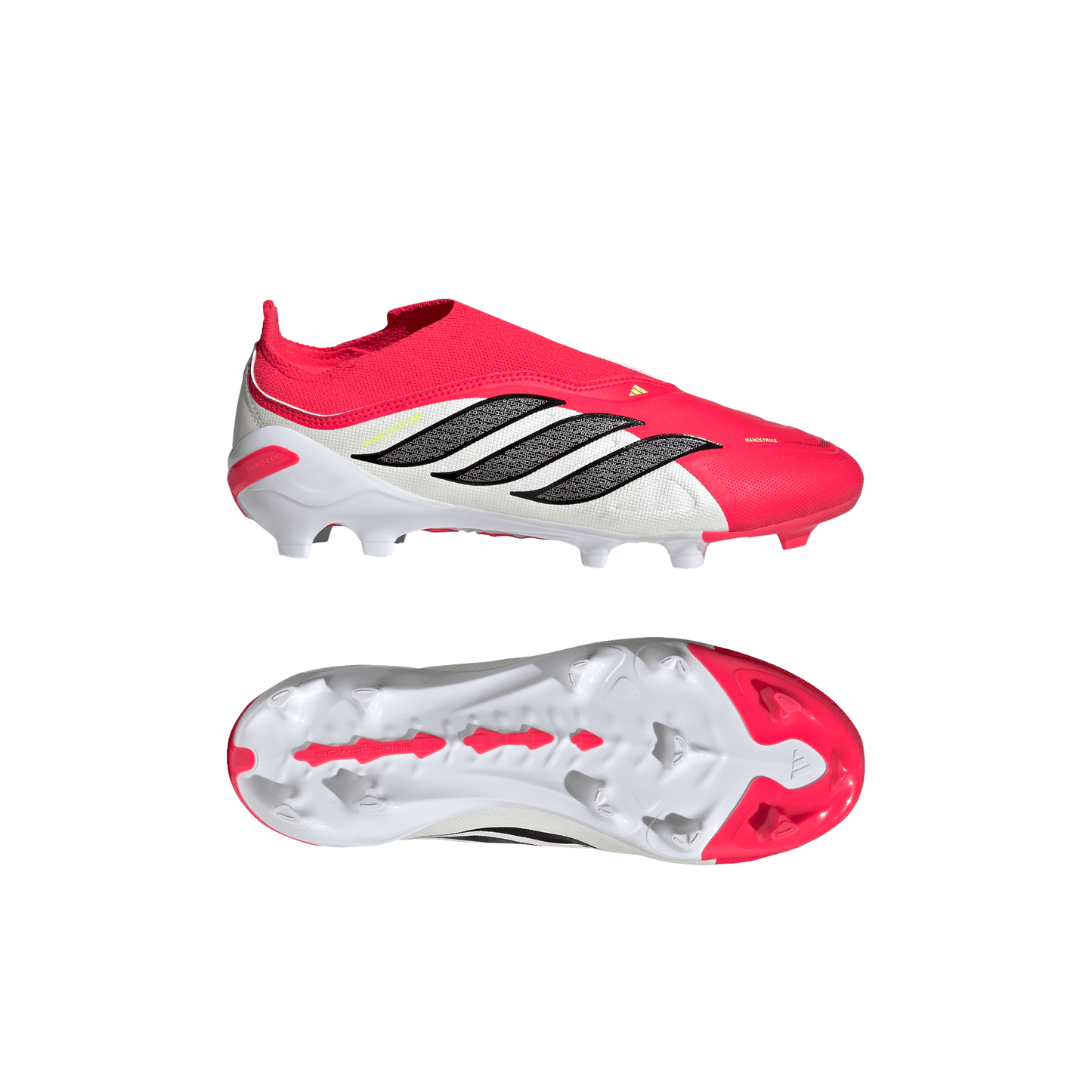 adidas PREDATOR LEAGUE Laceless Firm Ground Soccer Cleats | Lucid Red / Core Black / Cloud White | Kids