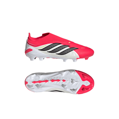 adidas PREDATOR LEAGUE Laceless Firm Ground Soccer Cleats | Lucid Red / Core Black / Cloud White | Kids