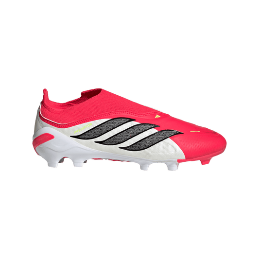 adidas PREDATOR LEAGUE Laceless Firm Ground Soccer Cleats | Lucid Red / Core Black / Cloud White | Kids