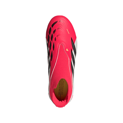 adidas PREDATOR LEAGUE Laceless Firm Ground Soccer Cleats | Lucid Red / Core Black / Cloud White | Kids