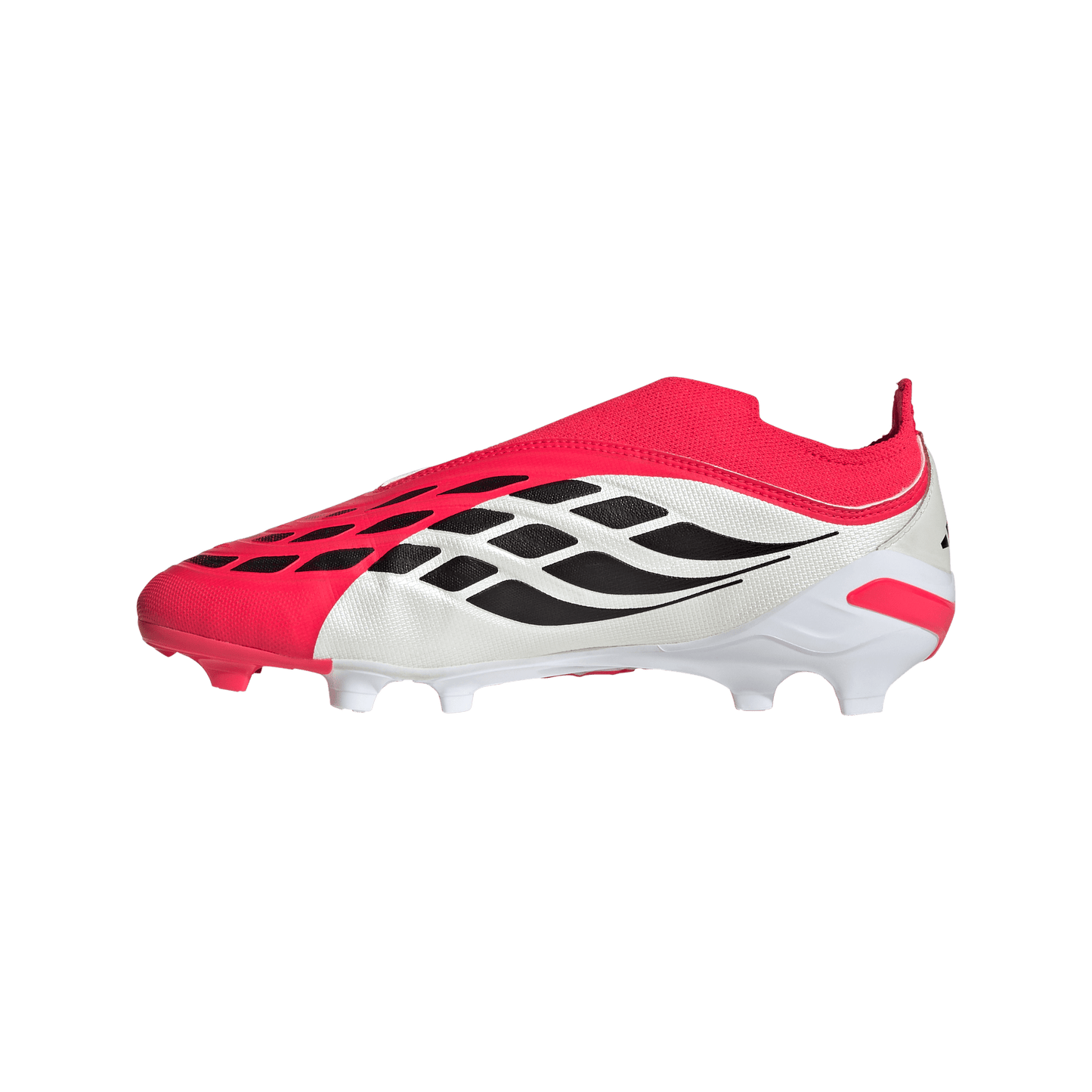 adidas PREDATOR LEAGUE Laceless Firm Ground Soccer Cleats | Lucid Red / Core Black / Cloud White | Kids