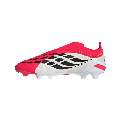 adidas PREDATOR LEAGUE Laceless Firm Ground Soccer Cleats | Lucid Red / Core Black / Cloud White | Kids