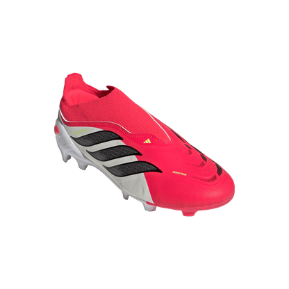 adidas PREDATOR LEAGUE Laceless Firm Ground Soccer Cleats | Lucid Red / Core Black / Cloud White | Kids