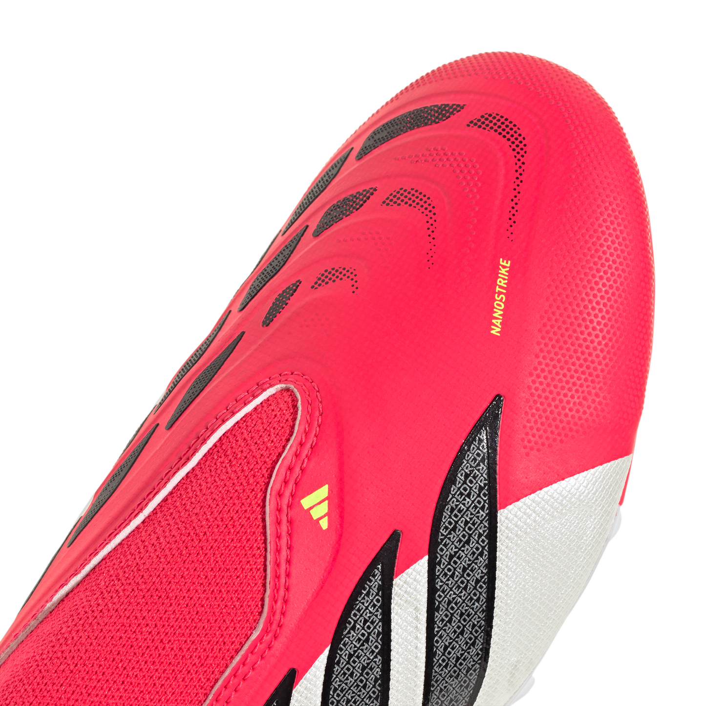 adidas PREDATOR LEAGUE Laceless Firm Ground Soccer Cleats | Lucid Red / Core Black / Cloud White | Kids