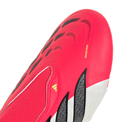 adidas PREDATOR LEAGUE Laceless Firm Ground Soccer Cleats | Lucid Red / Core Black / Cloud White | Kids