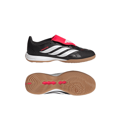 adidas Predator League Fold-Over Tongue Indoor Soccer Shoes | Core Black / Cloud White / Lucid Red | Kid's
