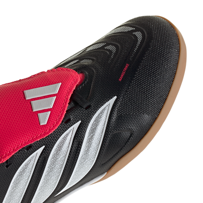 adidas Predator League Fold-Over Tongue Indoor Soccer Shoes | Core Black / Cloud White / Lucid Red | Kid's