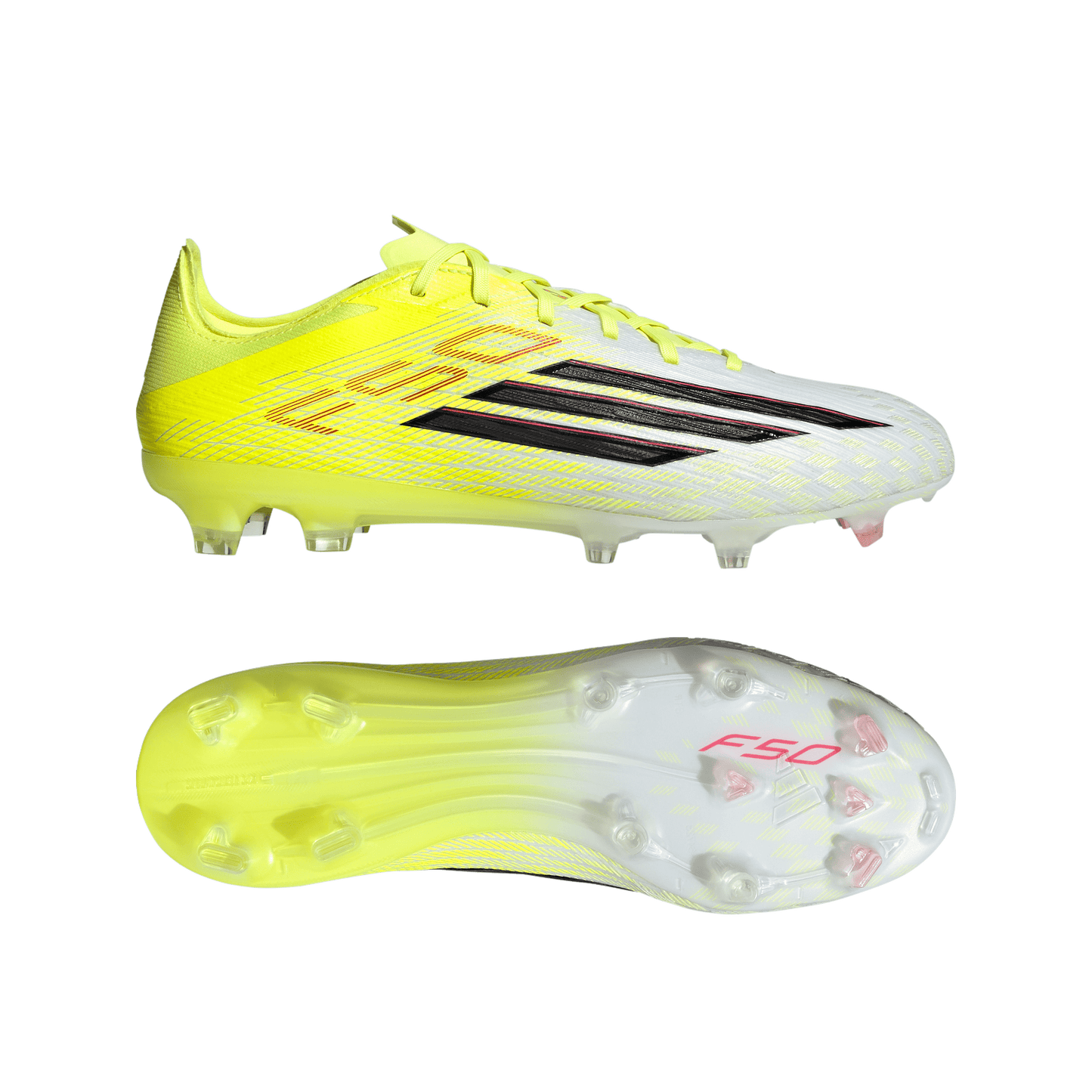 adidas F50 PRO Firm Ground Soccer Cleats | Team Solar Yellow 2 / Core Black / Lucid Red | Men's