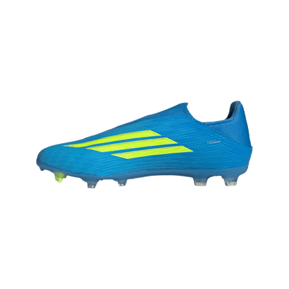 adidas F50 LEAGUE Laceless Firm Ground / Multi Ground Soccer Cleats | Lucid Ray Blue / Team Solar Yellow 2 / Lucid Aquamarine | Men's