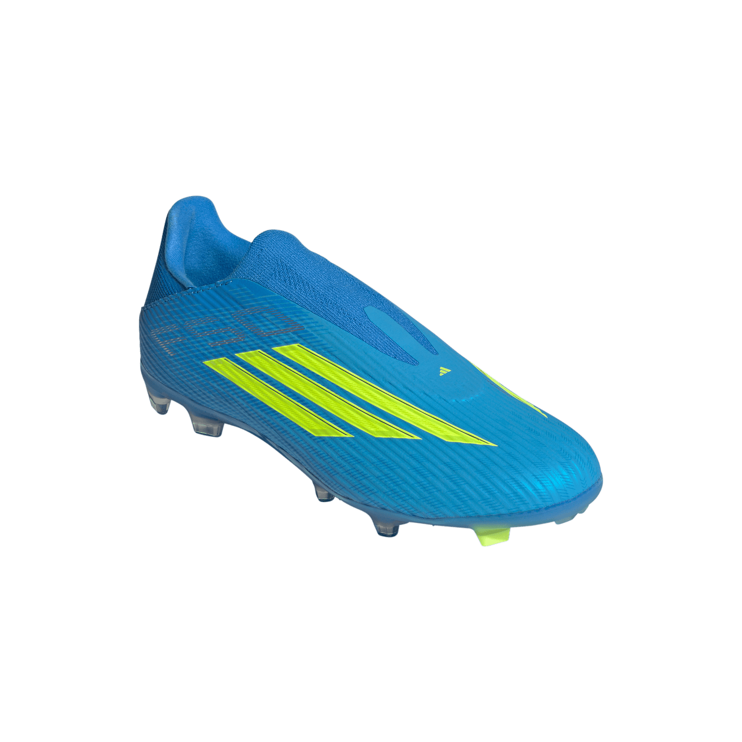adidas F50 LEAGUE Laceless Firm Ground / Multi Ground Soccer Cleats | Lucid Ray Blue / Team Solar Yellow 2 / Lucid Aquamarine | Men's