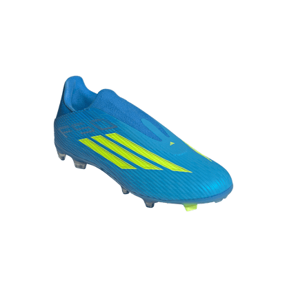 adidas F50 LEAGUE Laceless Firm Ground / Multi Ground Soccer Cleats | Lucid Ray Blue / Team Solar Yellow 2 / Lucid Aquamarine | Men's