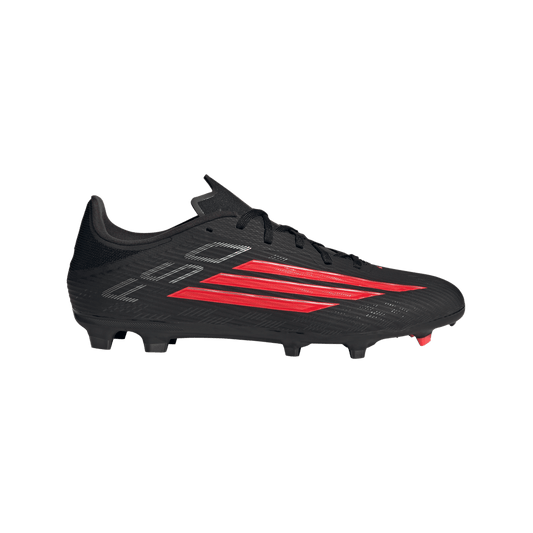 adidas F50 LEAGUE FG/MG Soccer Cleats | Core Black / Lucid Red / Core Black | Men's