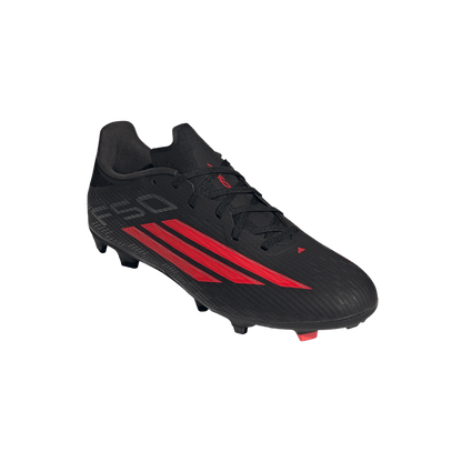 adidas F50 LEAGUE FG/MG Soccer Cleats | Core Black / Lucid Red / Core Black | Men's