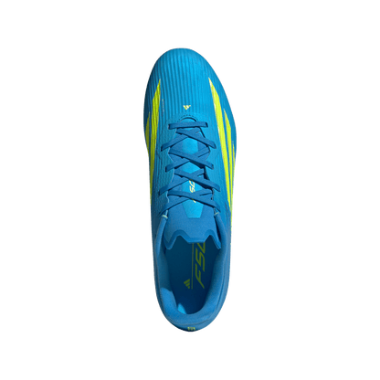 adidas F50 LEAGUE Firm Ground / Multi Ground Soccer Cleats | Lucid Ray Blue / Team Solar Yellow 2 / Lucid Aquamarine | Men's