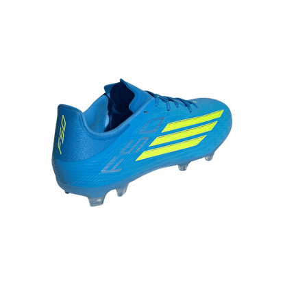 adidas F50 LEAGUE Firm Ground / Multi Ground Soccer Cleats | Lucid Ray Blue / Team Solar Yellow 2 / Lucid Aquamarine | Men's