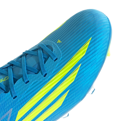 adidas F50 LEAGUE Firm Ground / Multi Ground Soccer Cleats | Lucid Ray Blue / Team Solar Yellow 2 / Lucid Aquamarine | Men's