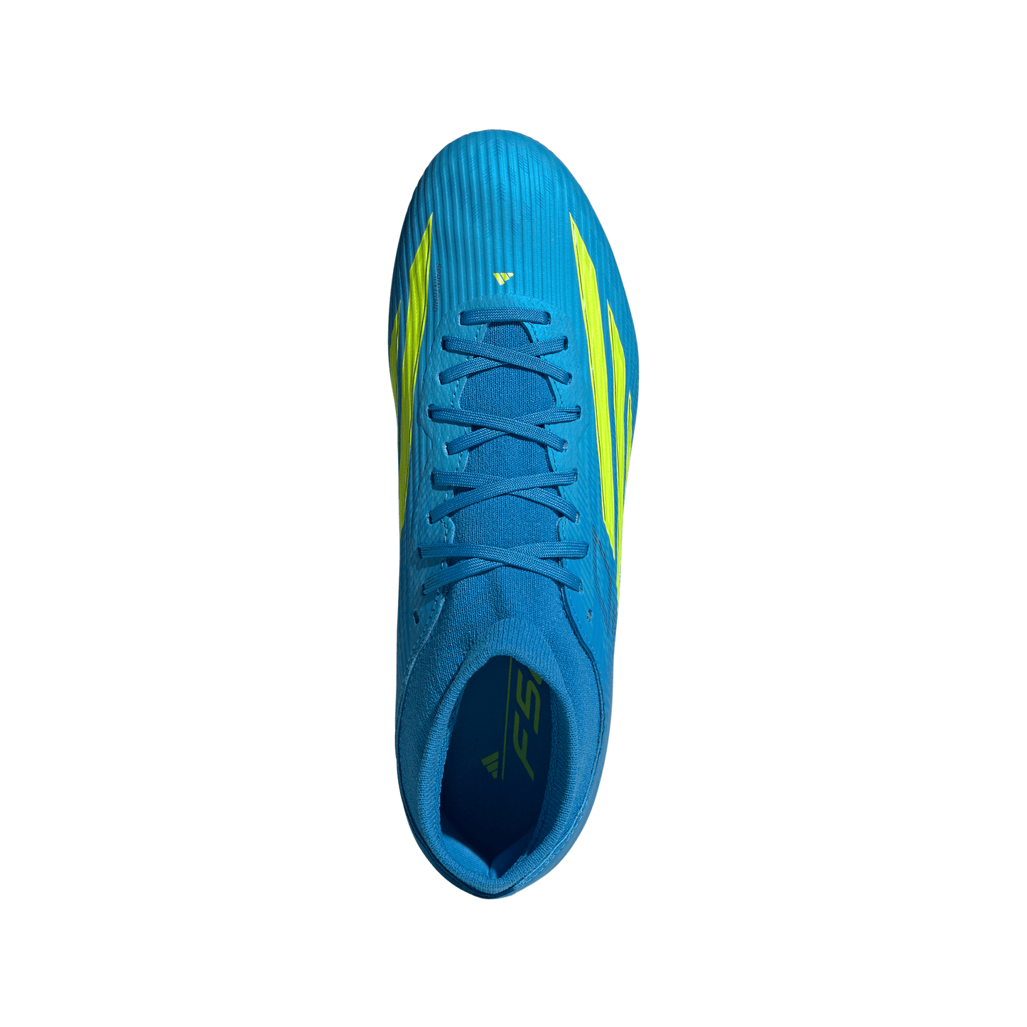 adidas F50 LEAGUE Mid Cut Firm Ground / Multi Ground Soccer Cleats | Lucid Ray Blue / Team Solar Yellow 2 / Lucid Aquamarine | Men's