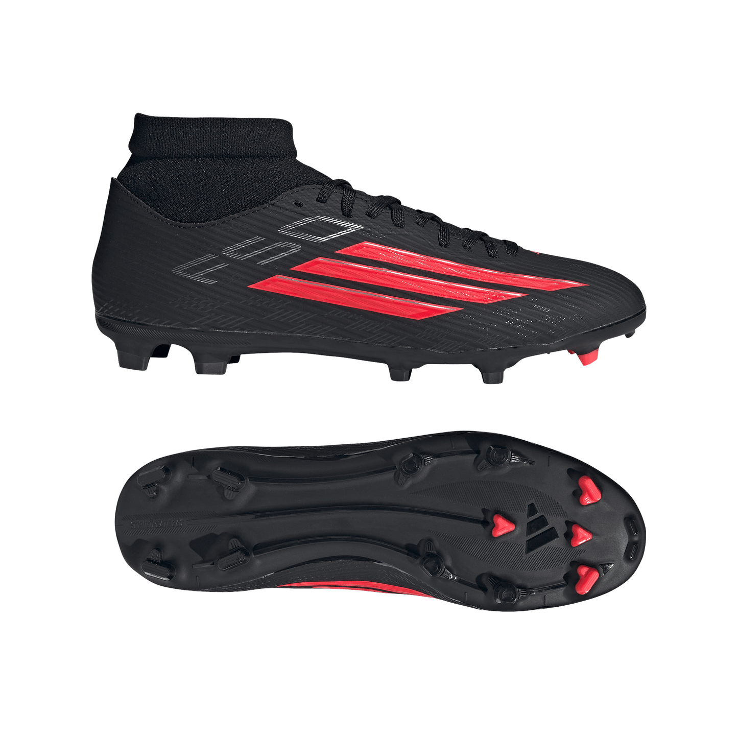 adidas F50 LEAGUE Mid Cut Firm Ground / Multi Ground Soccer Cleats | Core Black / Lucid Red | Men's