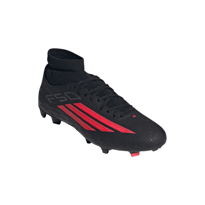 adidas F50 LEAGUE Mid Cut Firm Ground / Multi Ground Soccer Cleats | Core Black / Lucid Red | Men's