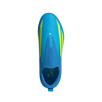 adidas F50 LEAGUE Laceless Firm Ground / Multi Ground Soccer Cleats  | Lucid Ray Blue / Team Solar Yellow 2 / Lucid Aquamarine | Kid's