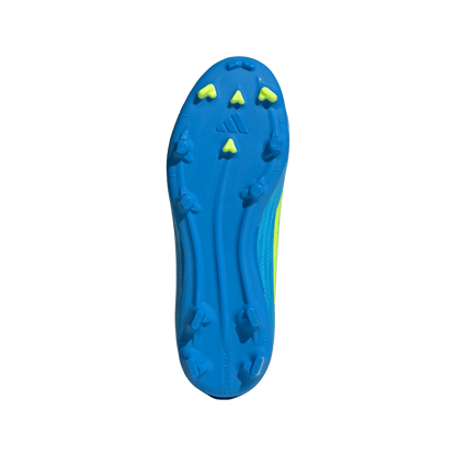 adidas F50 LEAGUE Laceless Firm Ground / Multi Ground Soccer Cleats  | Lucid Ray Blue / Team Solar Yellow 2 / Lucid Aquamarine | Kid's
